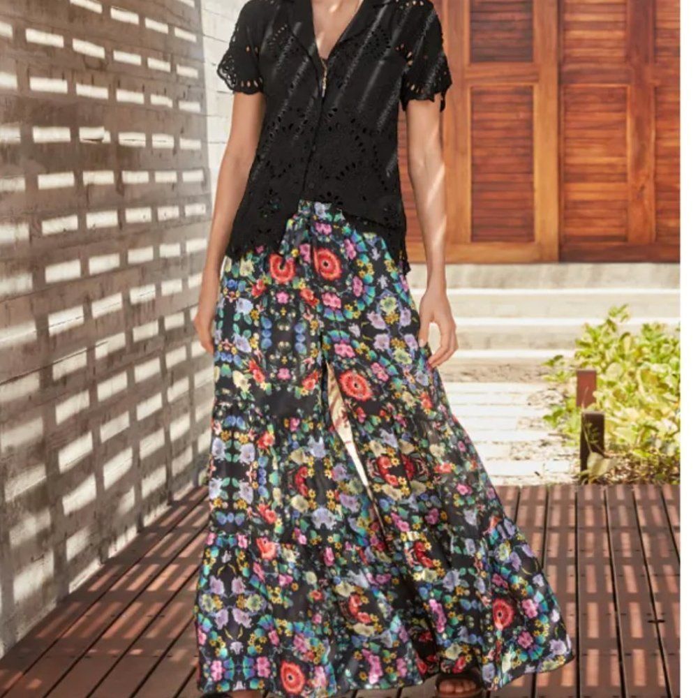 Johnny WAS ELLA FLOWER FLORAL PANTS SMALL NWT